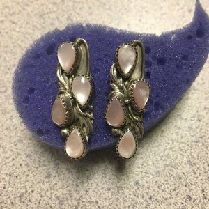 925 Sterling Silver Earrings with Tear Drop Moonstones